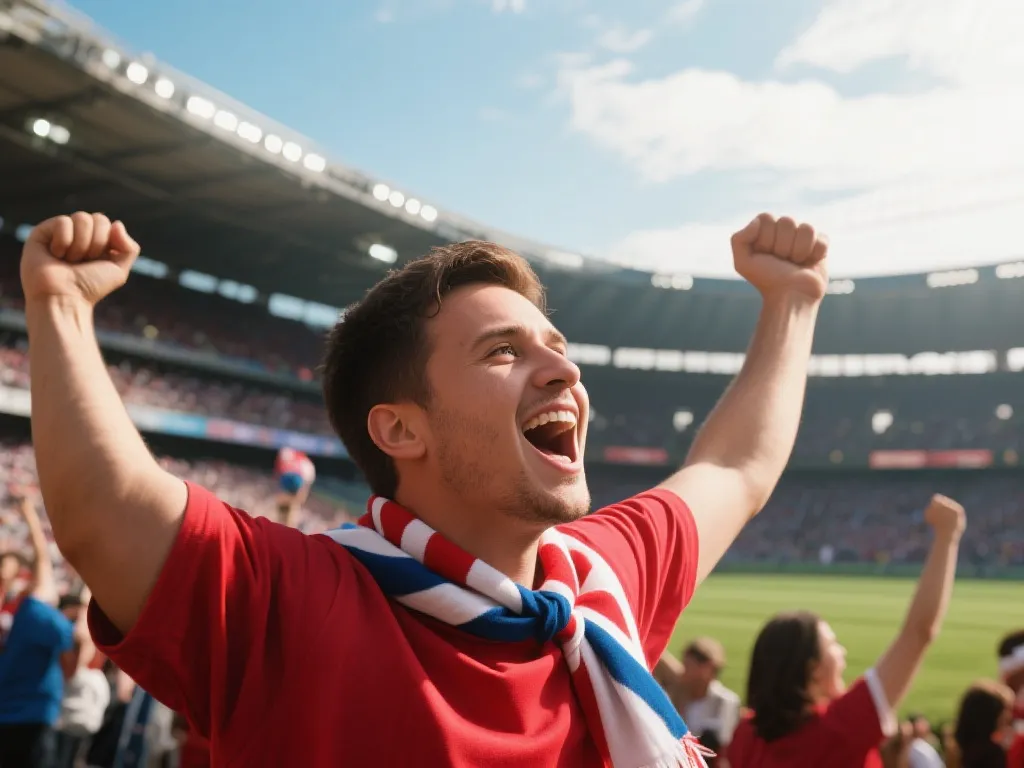 体育粉丝为球队加油的插图